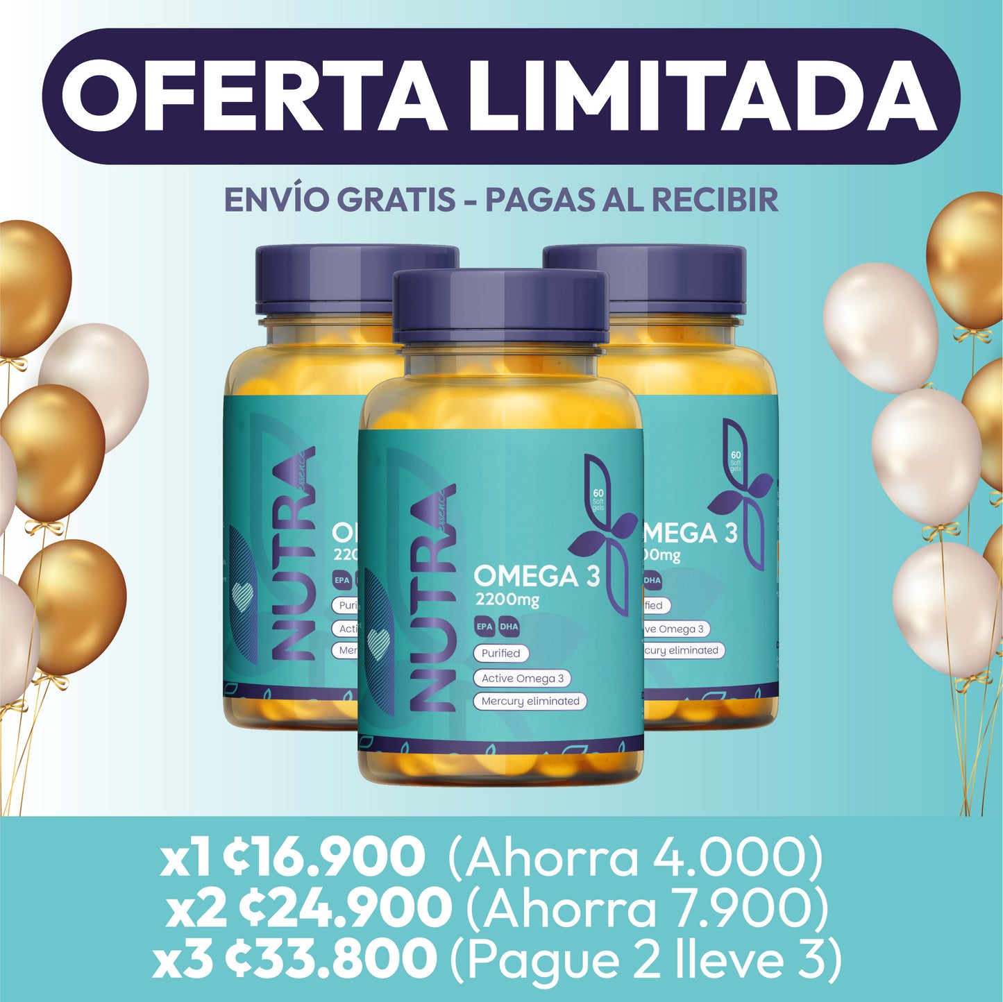 OMEGA 3 NUTRA 2.200MG 60 CÁP.
